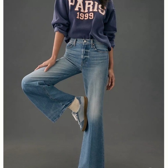MOTHER Denim - MOTHER Superior The Tomcat Wide Leg Jeans in Pretty Is As Pretty Does Size 25